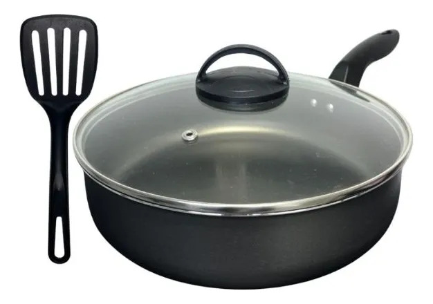 Imagem 1 de 9 de Frigideira Antiaderente Alta Funda 18 Cm Teflon Com Espátula