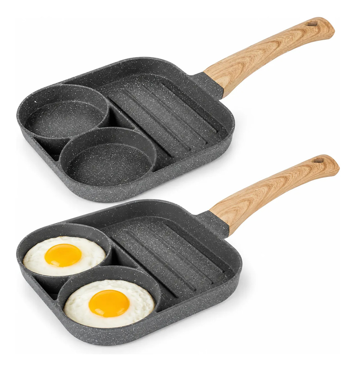 Imagem 1 de 9 de Frigideira 3 Em 1 Para Hambúrguer E Ovo Para Café Da Manhã