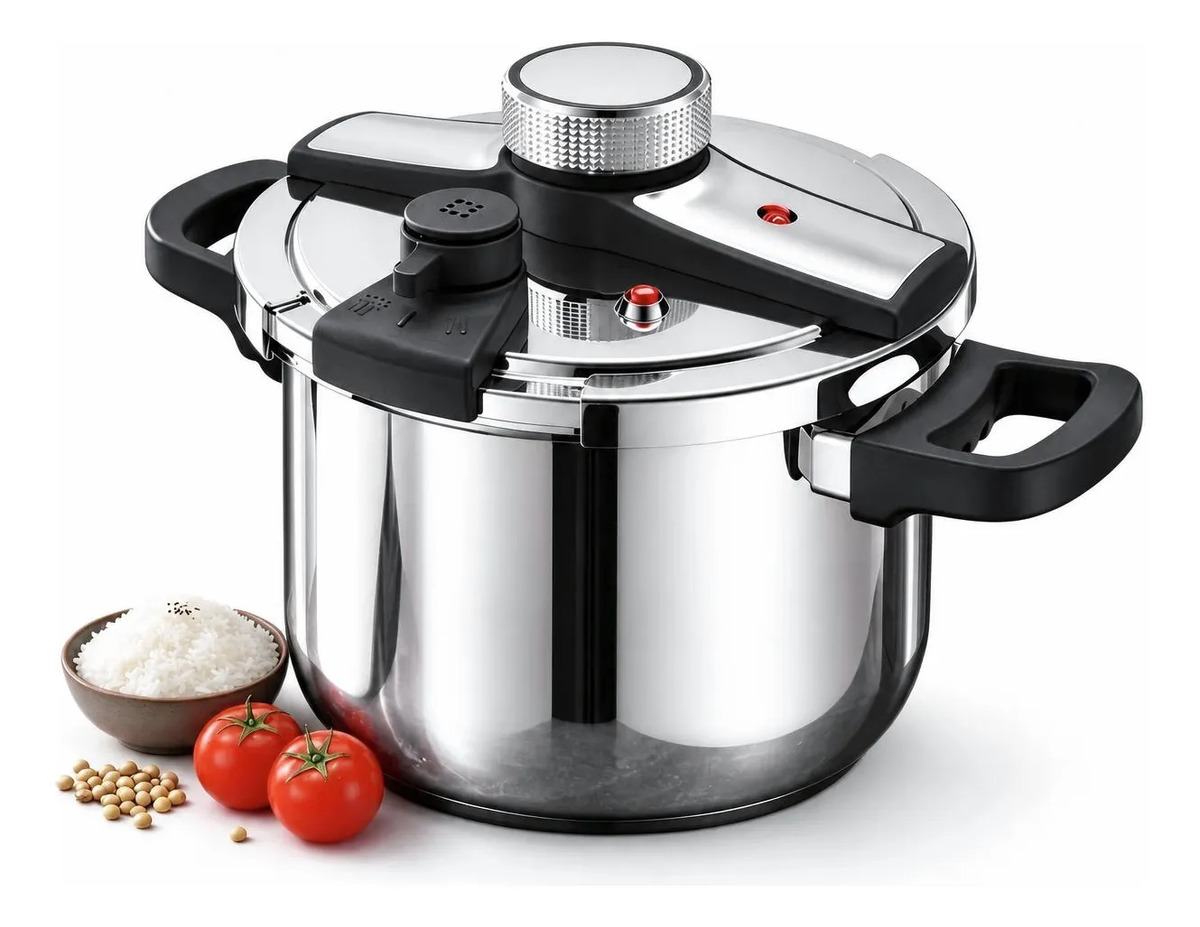 Imagem 1 de 12 de Panela De Pressão 10l Inox  Externo 30cm Três Configurações