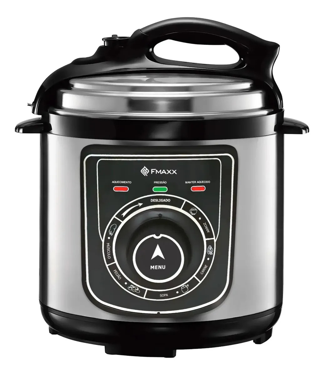 Imagem 1 de 8 de Panela De Pressão Elétrica Fmaxx Chef 4 Litros 800w Prateado 60hz